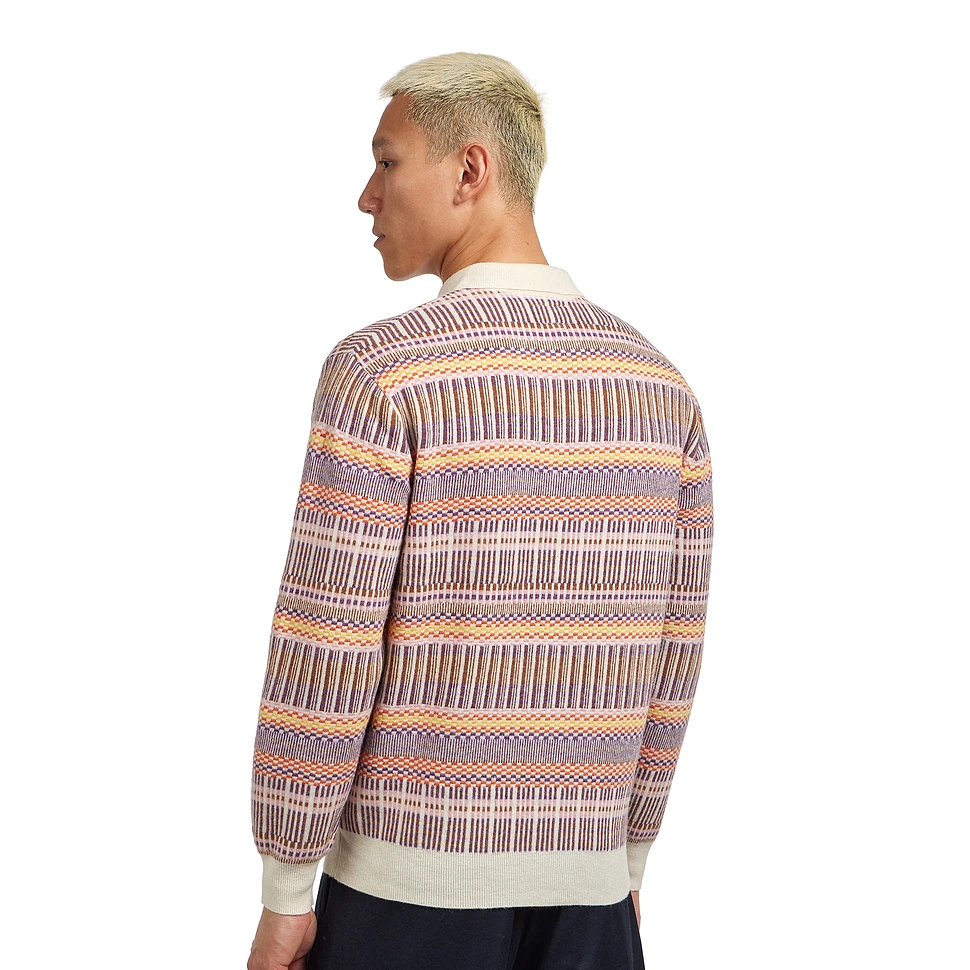 Beams Plus - Half Zip Knit Polo Jacquard