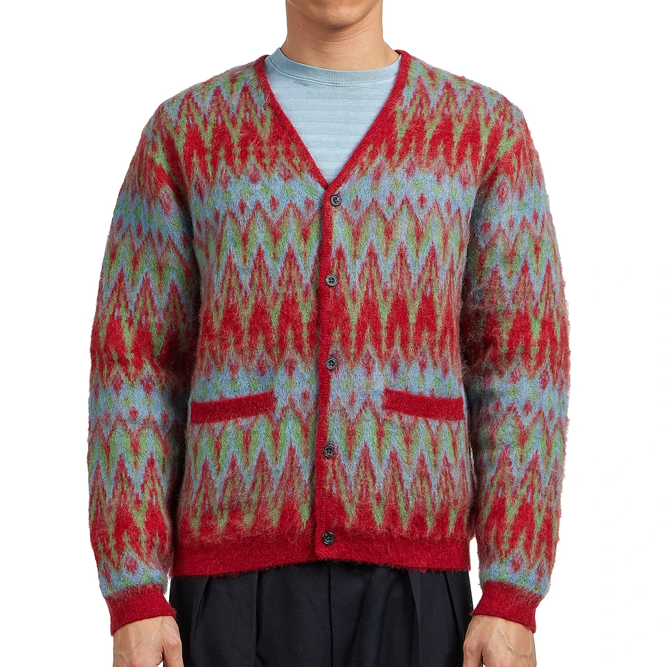 Beams Plus - Cardigan Double Jacquard Chevron Pattern