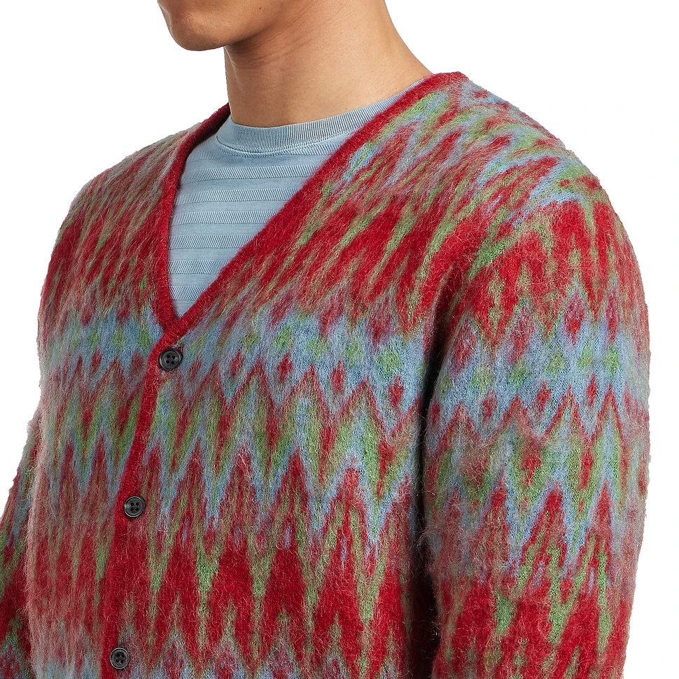 Beams Plus - Cardigan Double Jacquard Chevron Pattern