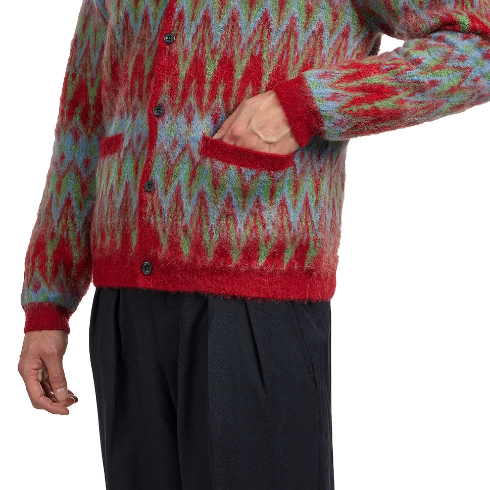 Beams Plus - Cardigan Double Jacquard Chevron Pattern