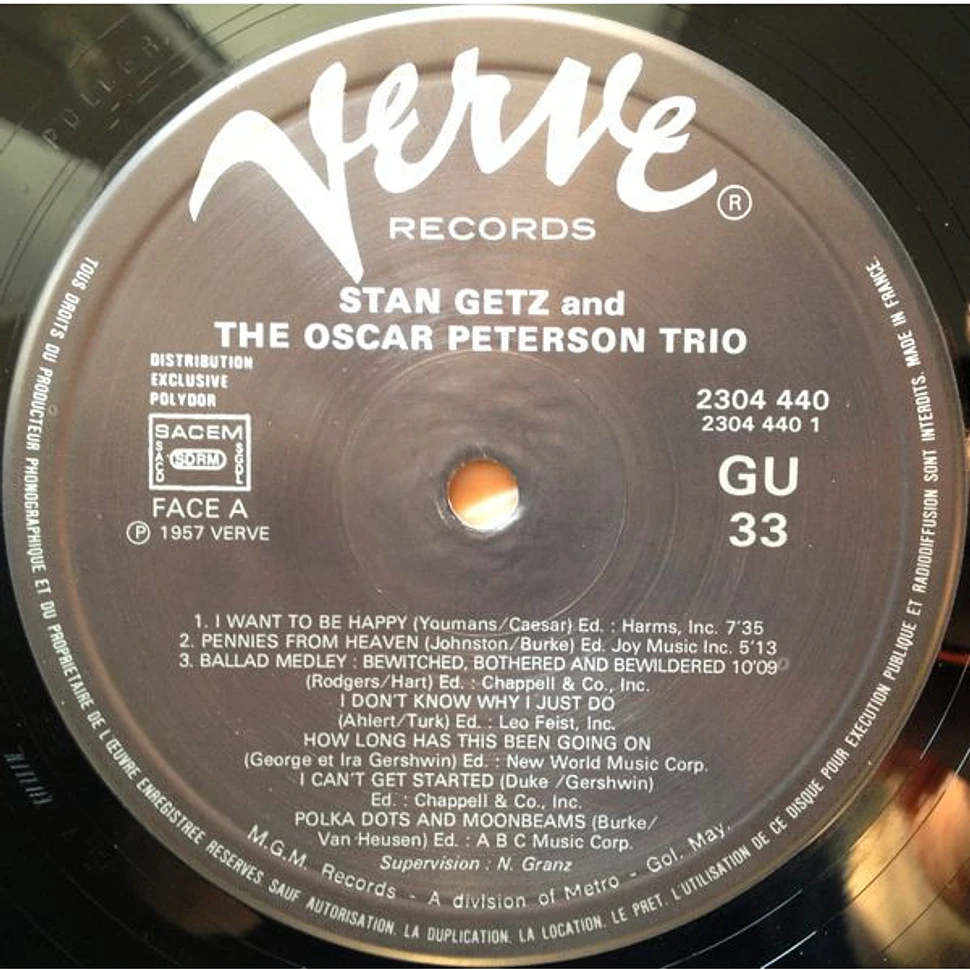 Stan Getz And The Oscar Peterson Trio - Stan Getz And The Oscar Peterson Trio