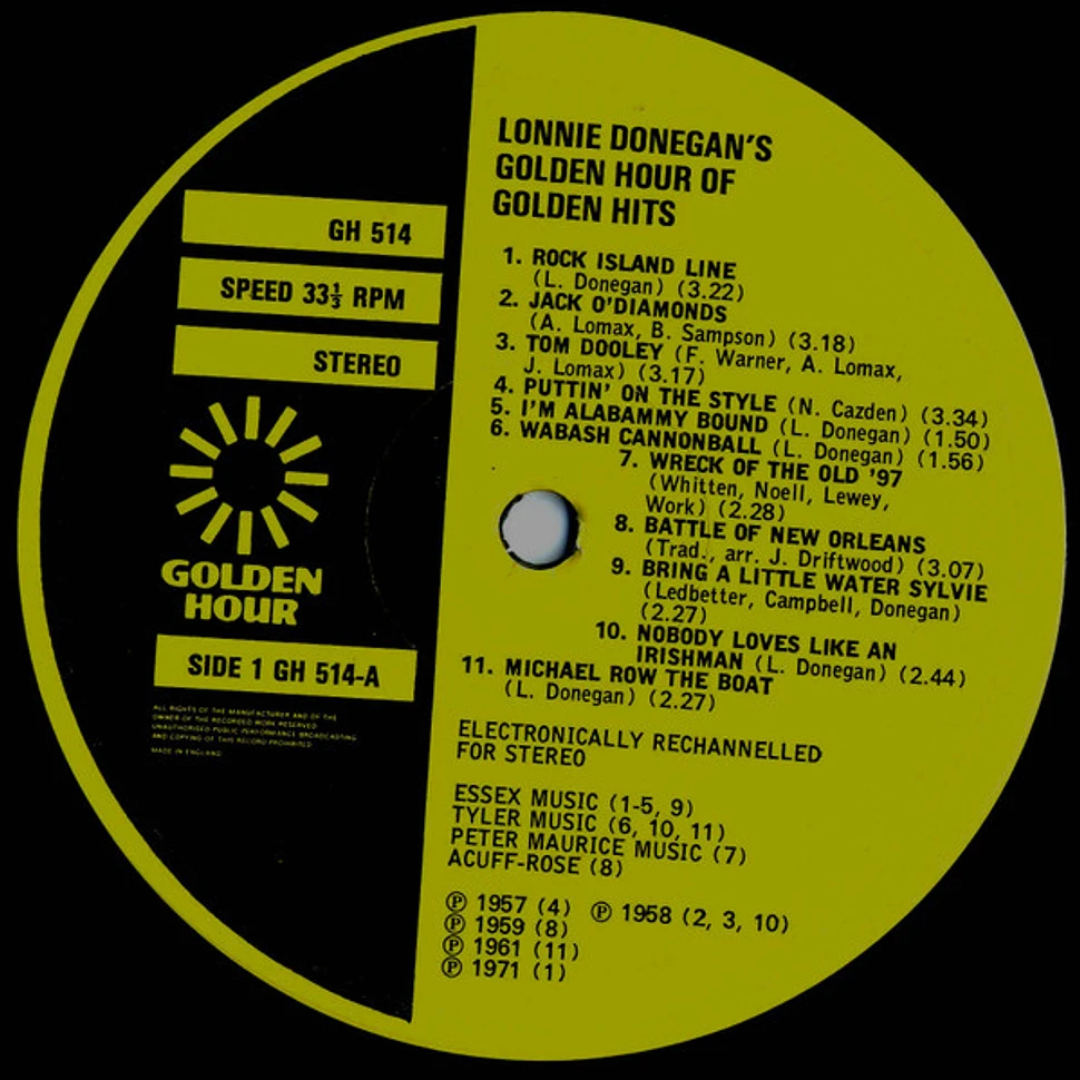 Lonnie Donegan - Lonnie Donegan's Golden Hour Of Golden Hits