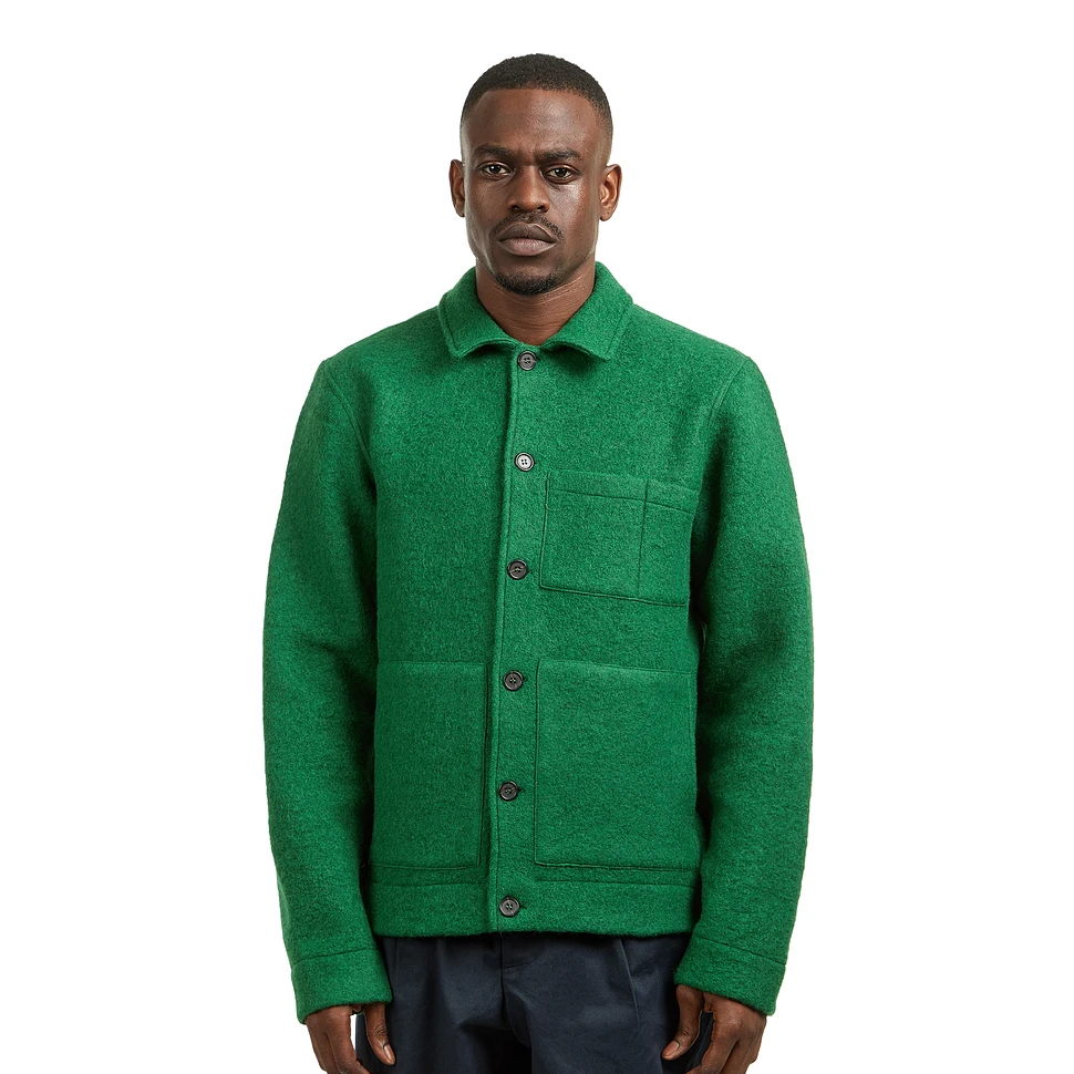 saku Green jacket usa製 RECYCLED WASTE SUVIN COTTON YARN 11.5oz. DENIM WORK JACKET