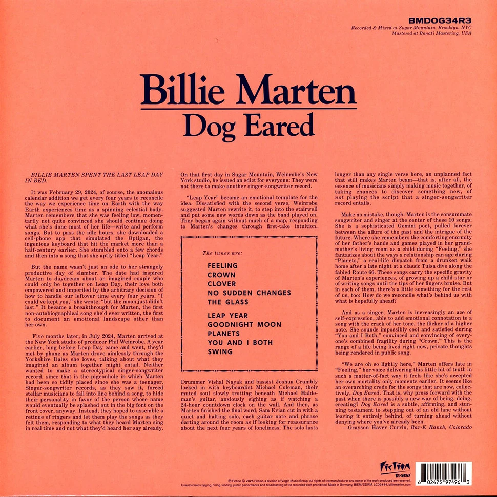 Billie Marten - Dog Eared Pearl Deep Ocean Colored Vinyl Edition