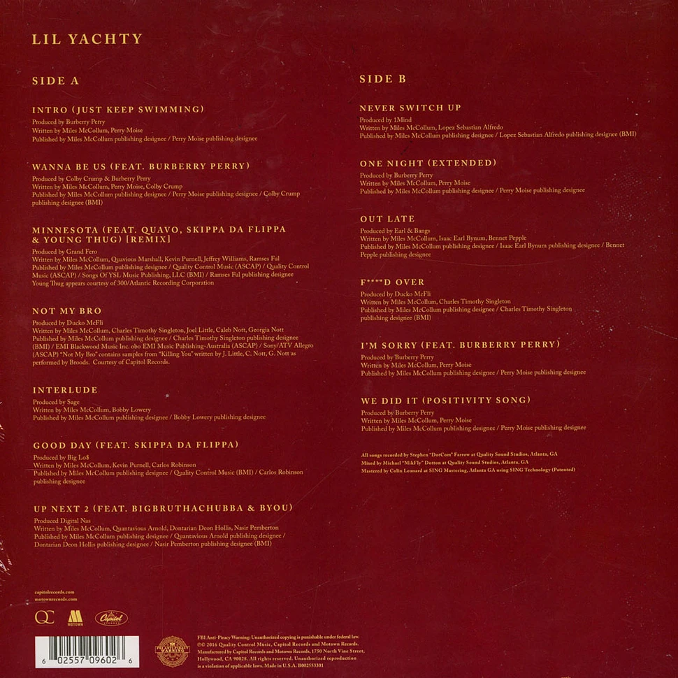 Lil Yachty Lil Boat Red Vinyl Edition Vinyl LP 2016