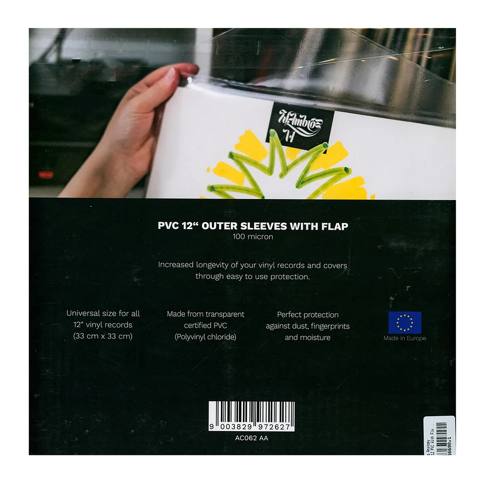 Audio Anatomy - 50X 12" PVC With Flap Outer Sleeves (100 Micron)