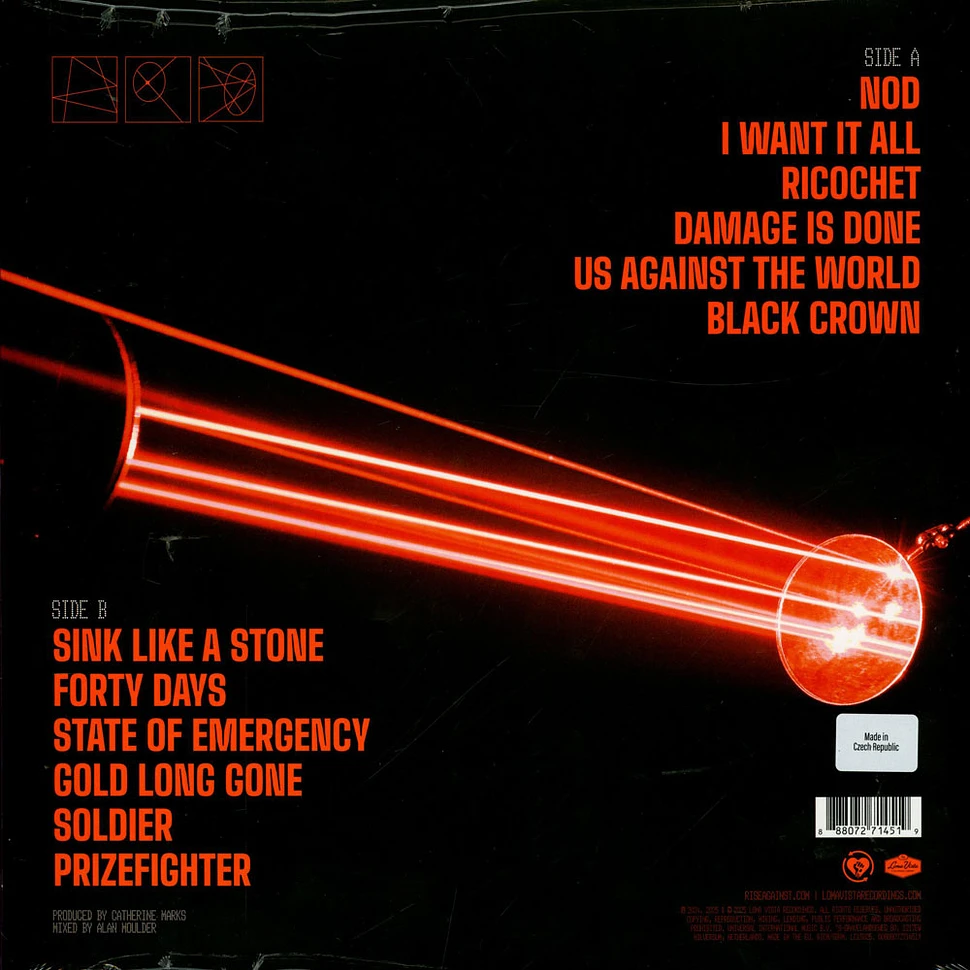 Rise Against - Ricochet Indie Exclusive Neon Orange Vinyl Edition