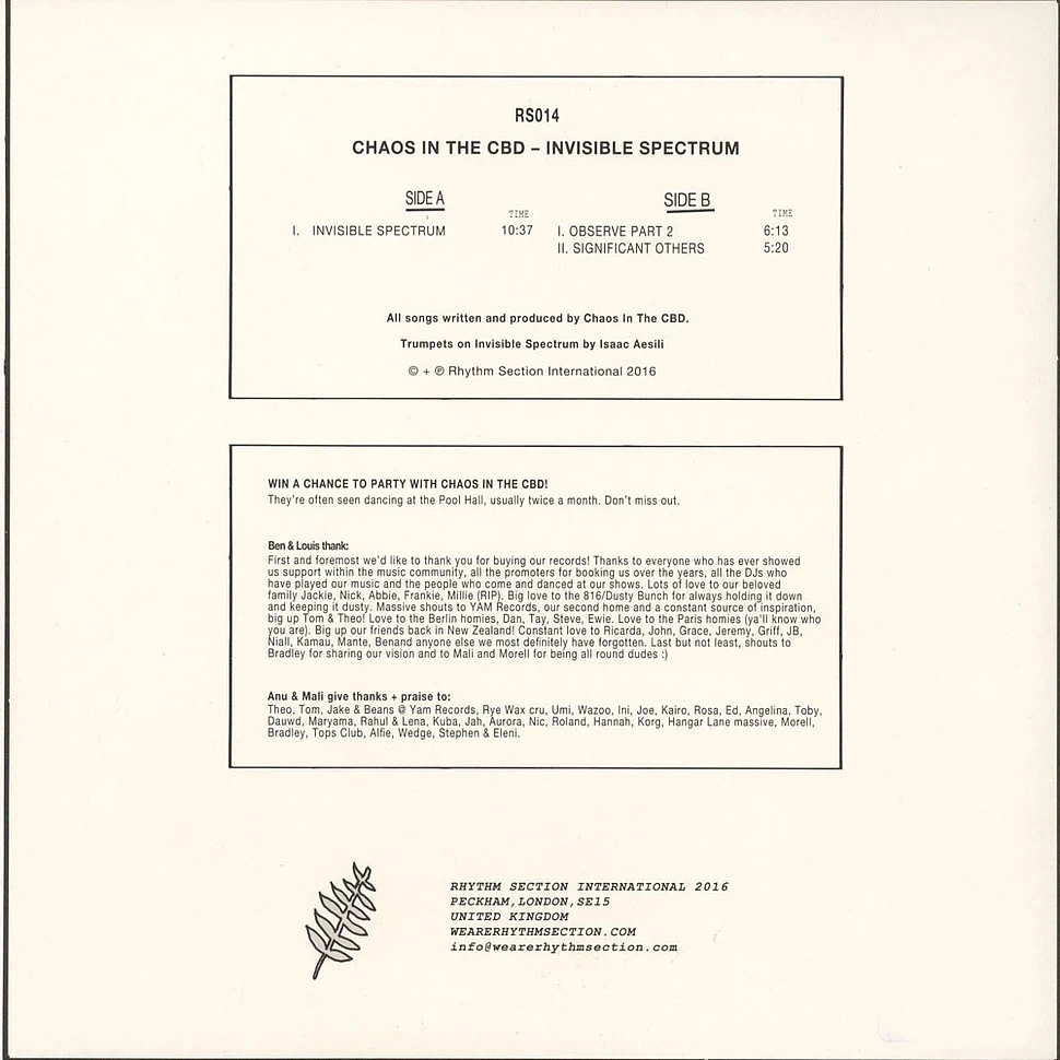Chaos In The CBD - Invisible Spectrum 2025 Repress