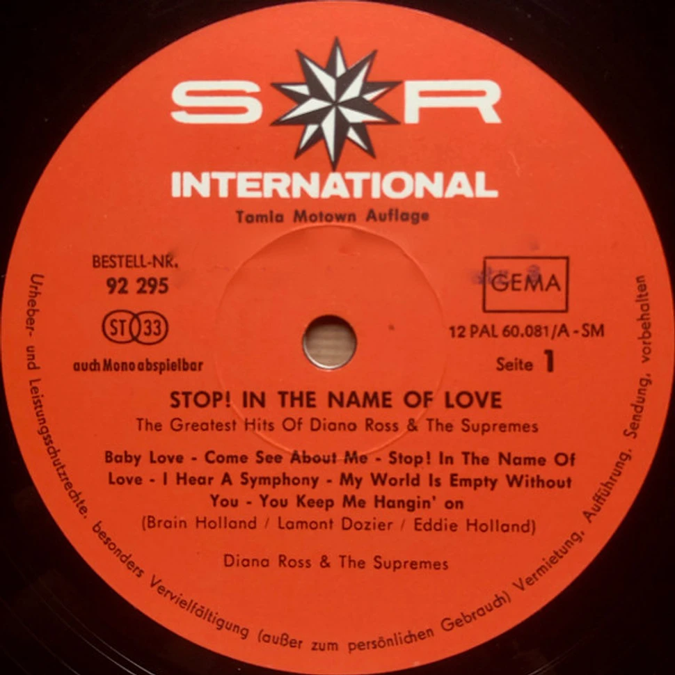 The Supremes Stop! In The Name Of Love (The Greatest