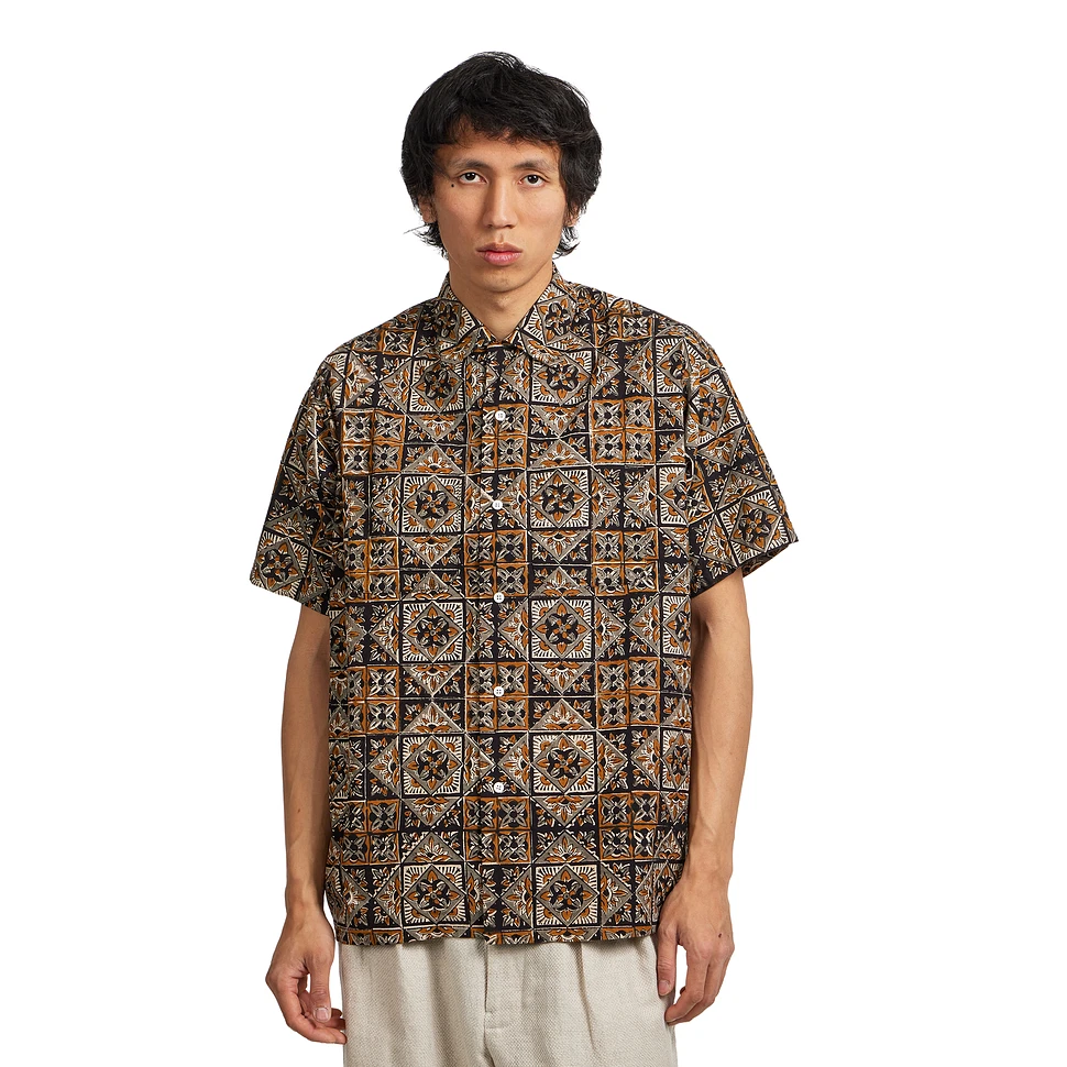 Open Collar Block Print