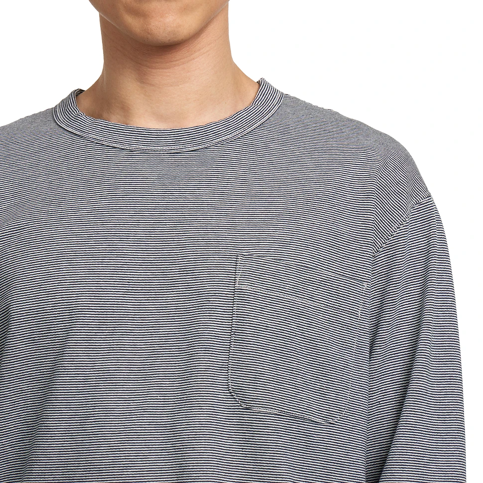 nanamica - Micro Stripe Pocket L/S Tee