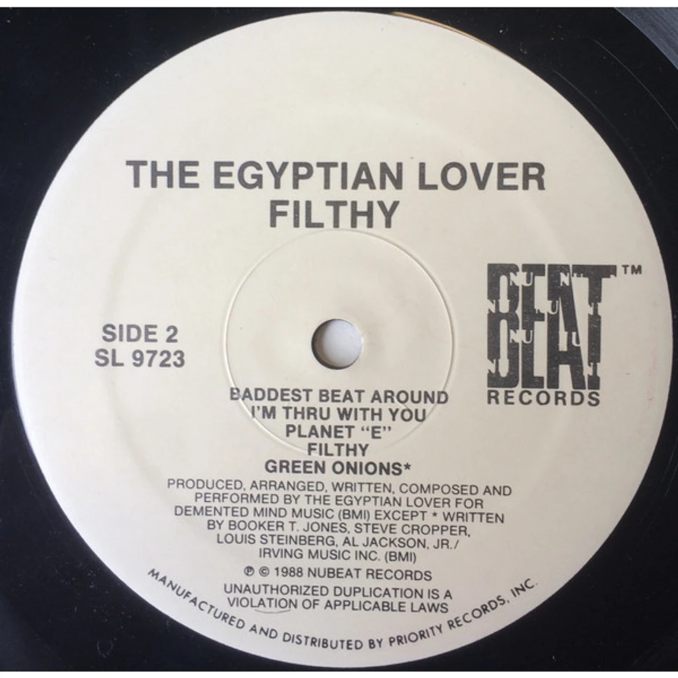 Egyptian Lover - Filthy - Vinyl LP - 1988 - US - Original | HHV