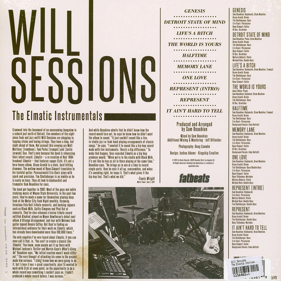 Will Sessions - The Elmatic Instrumentals - Vinyl LP - 2011 - US 