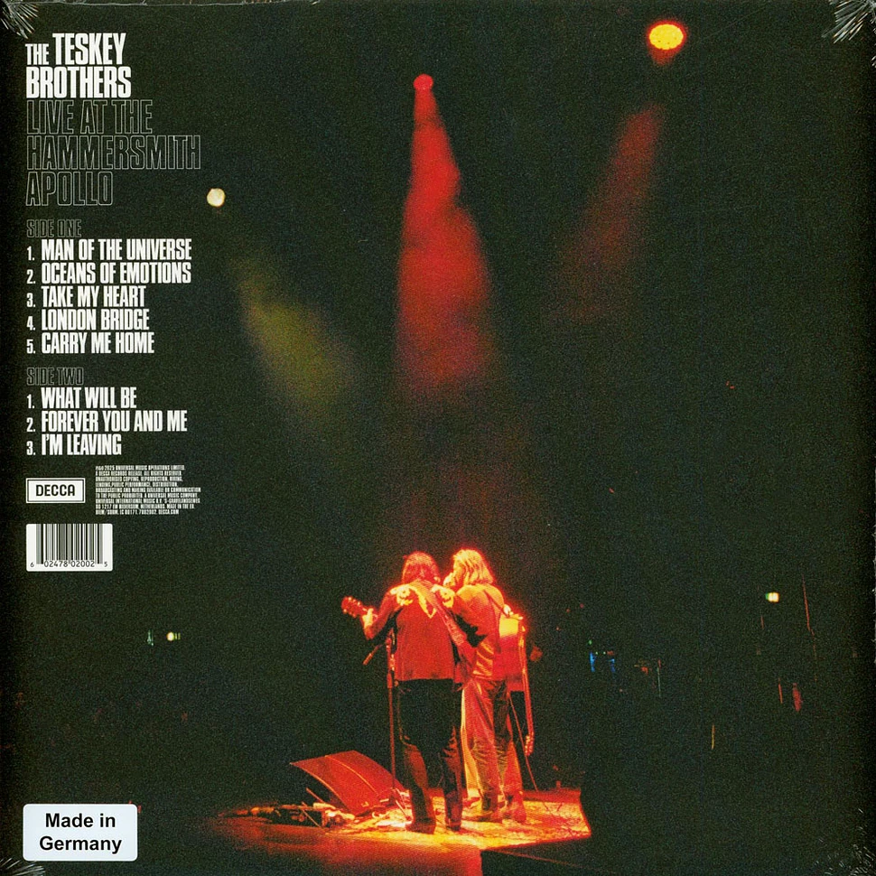 The Teskey Brothers Live At The Hammersmith Apollo Limited Edition