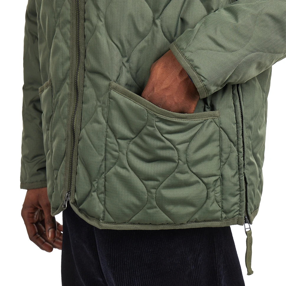 TAION - Military Zip V Neck Down Jacket (Olive) | HHV