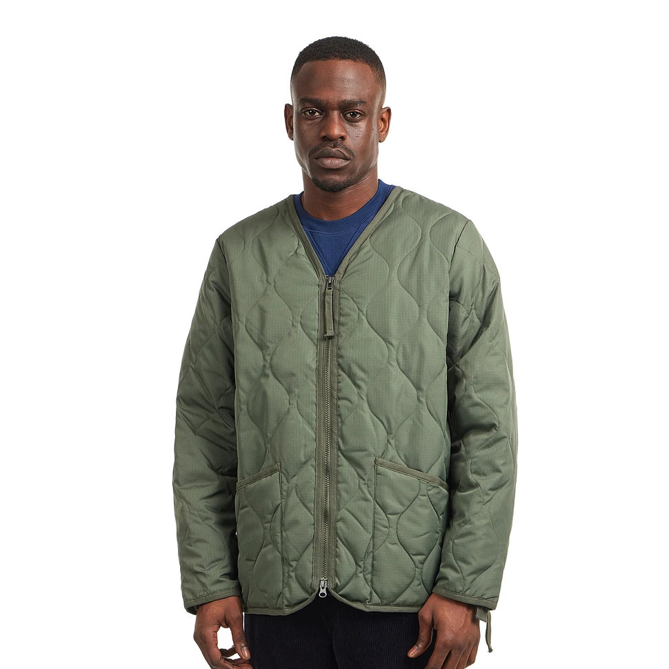 TAION - Military Zip V Neck Down Jacket (Olive) | HHV