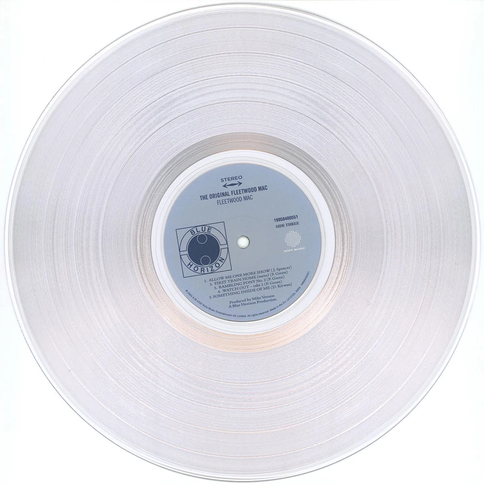 2discs 12” Fleetwood Mac The Original Fleetwood Mac (Crystal clear vinyl) 19958400551 SONY MUSIC UK 未開封 /00500 Fleetwood Mac - The Original Fleetwood Mac Record Store Day 2026