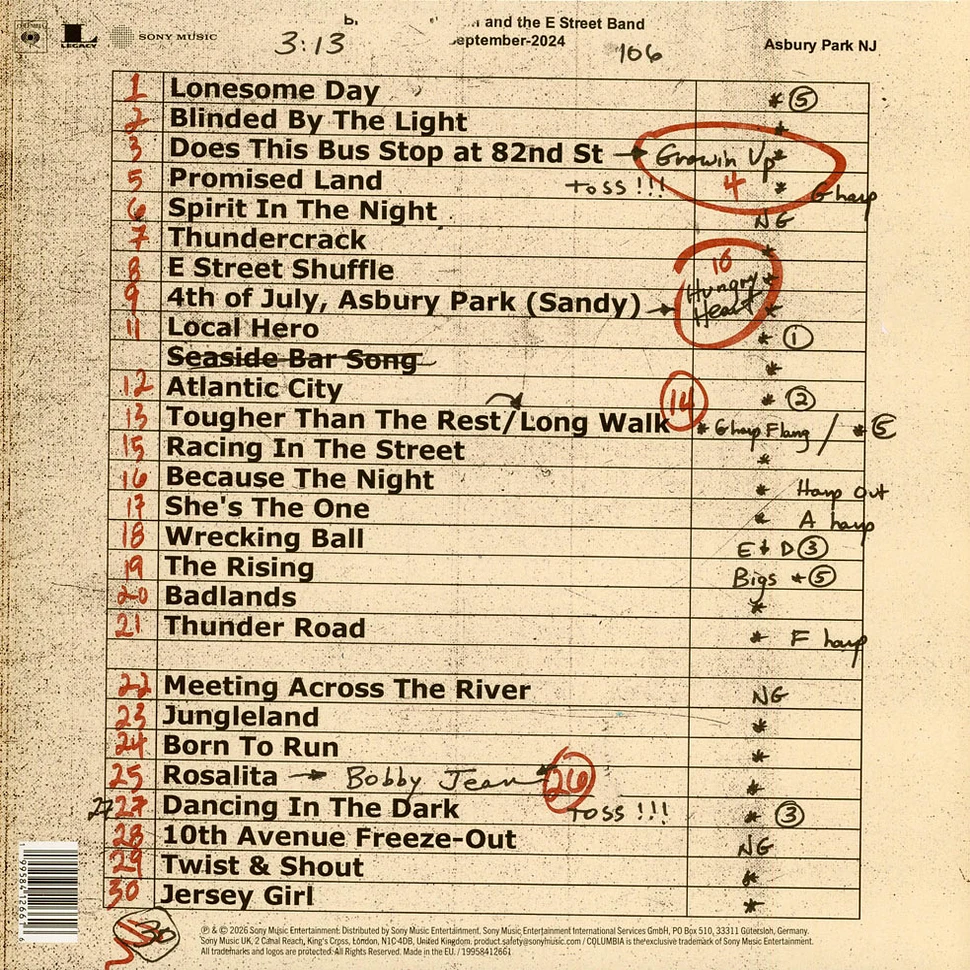 Bruce Springsteen - Live In Asbury Park 2024 Record Store Day 2026