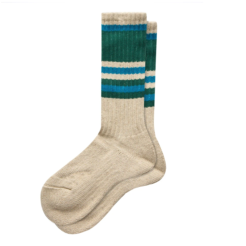 Hemp Random Line Pile Crew Socks