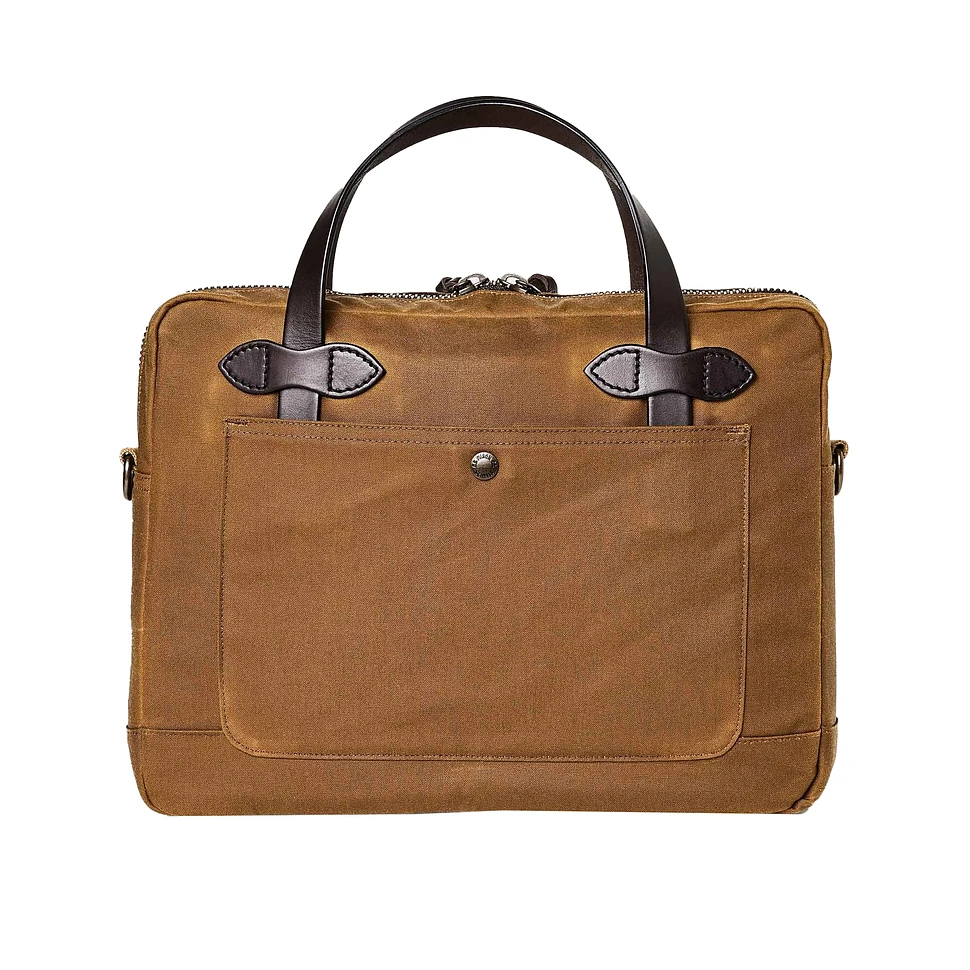 Compact Field Filson Filson - Tin Cloth Compact Briefcase (Dark Tan) | HHV
