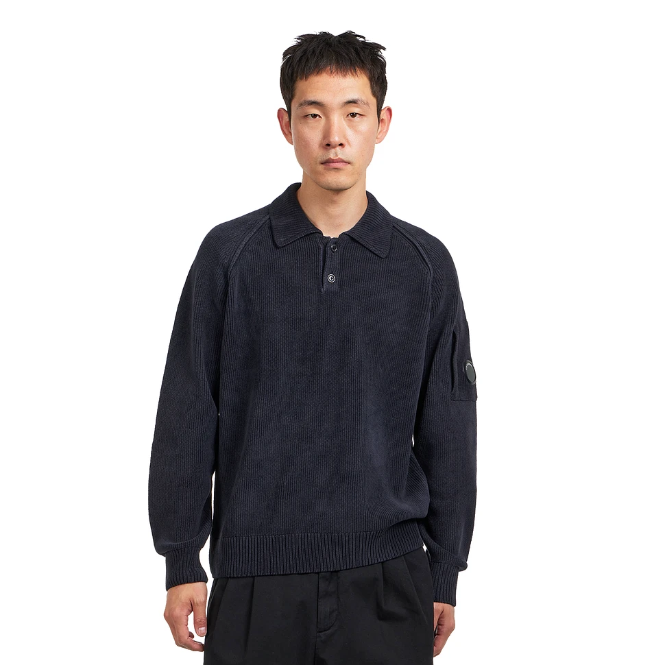 Chenille Cotton Polo Sweater