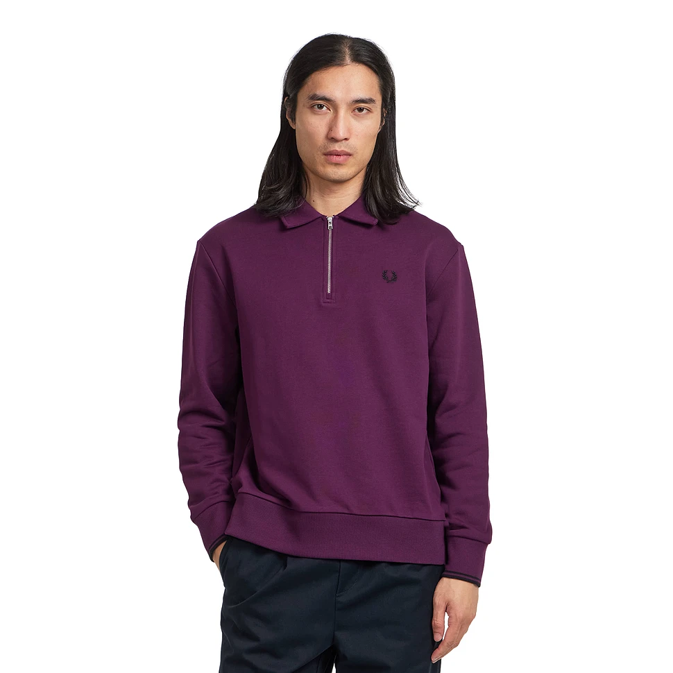 Half Zip Collared Sweatshirt