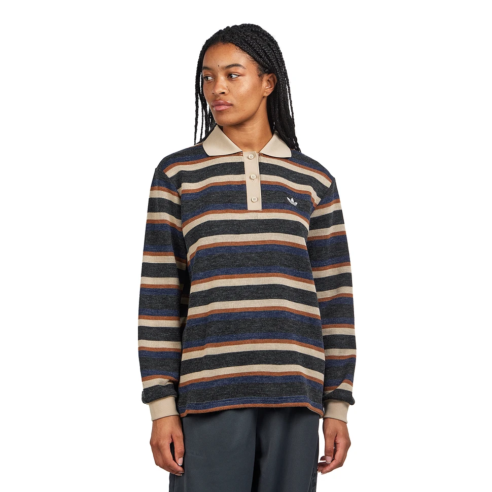 Stripe Knitted Polo Top