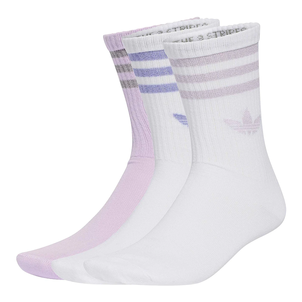 3-Stripes Glitter Crew Socks (Pack of 3)