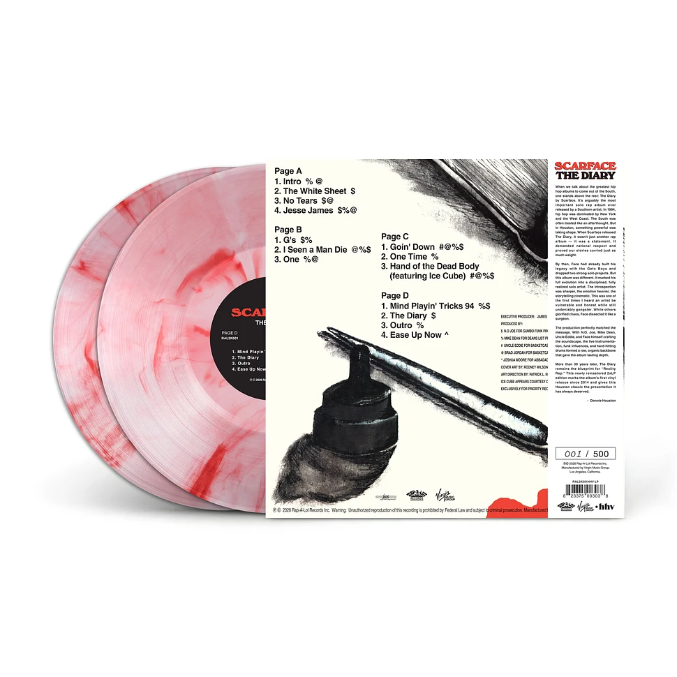 Scarface - The Diary HHV Exclusive Bloodshot Red Vinyl Edition With Obi Strip