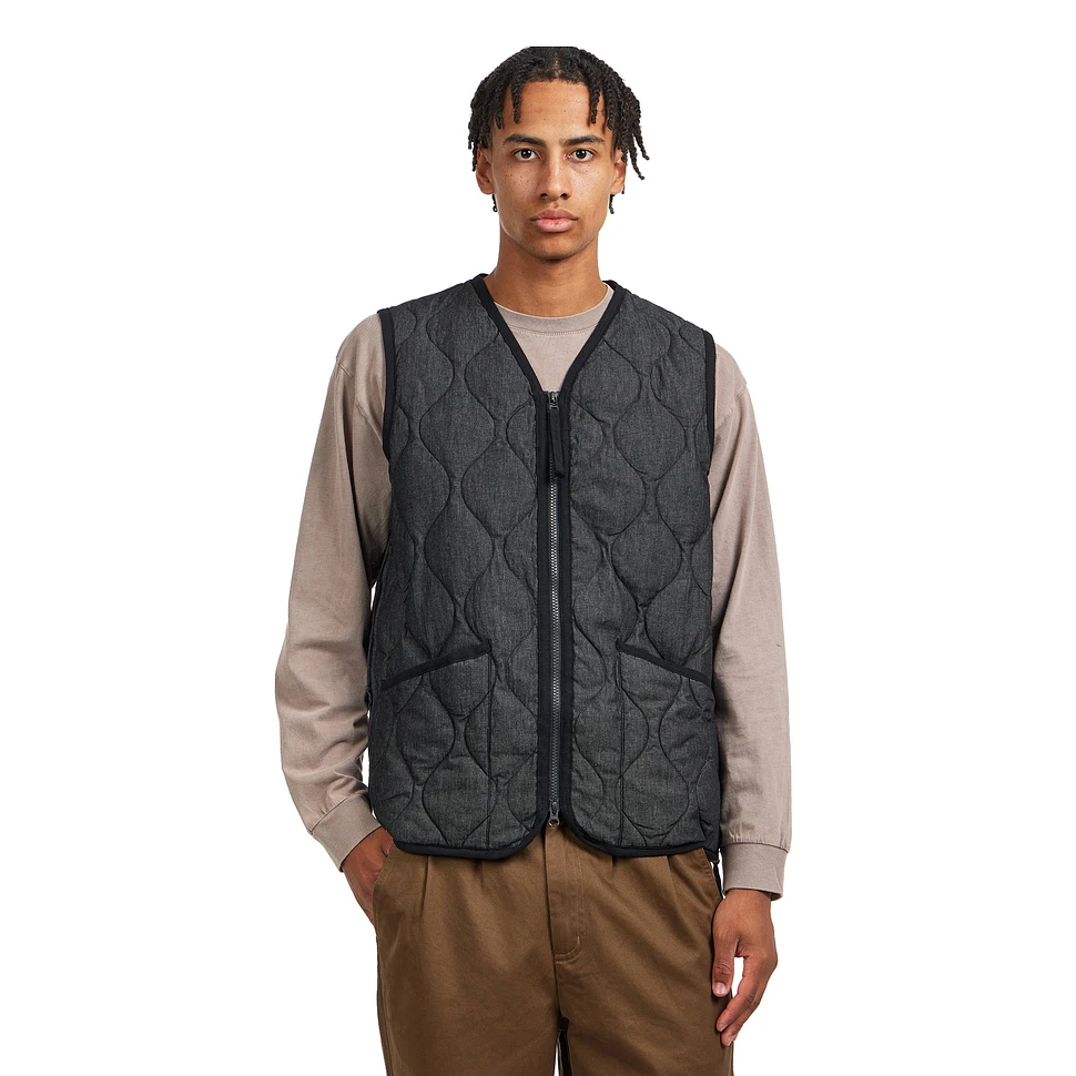 Military Zip V Neck Down Vest