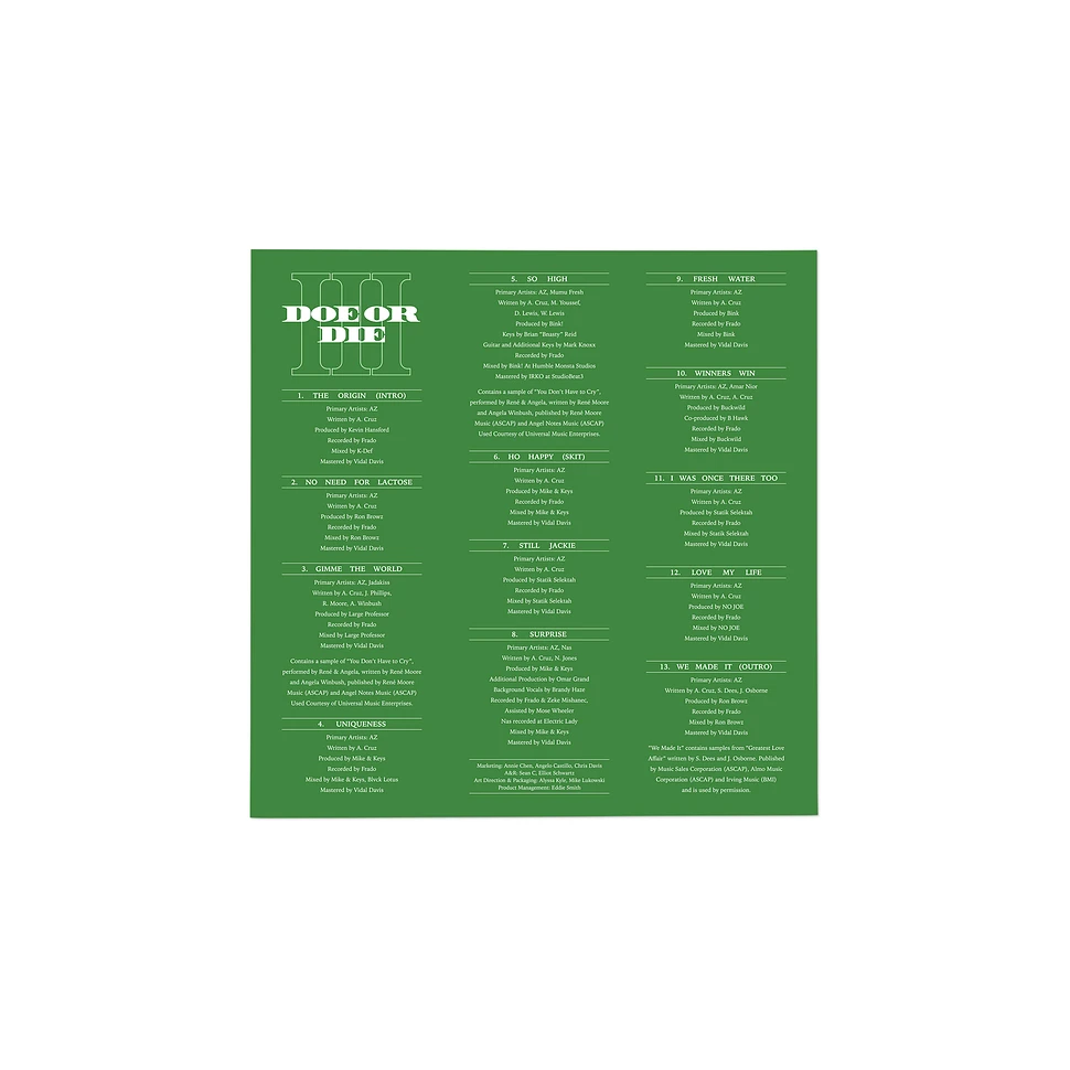AZ - Doe Or Die III HHV Exclusive Green Doe Colored Vinyl Edition